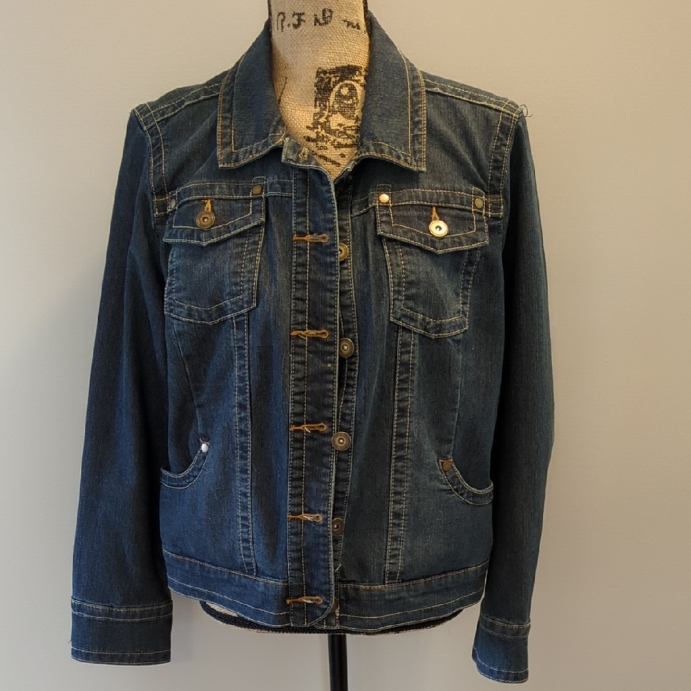 Christopher & Banks Dark Blue Jean Jacket